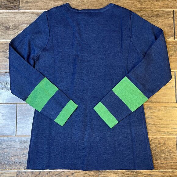 NWT Neve by CK Bradley Wool Sweater Navy Antlers Holiday Apres Women’s Large - Picture 3 of 5